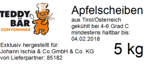 Teddybär Convenience Apfelscheiben